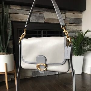 Coach Soft Tabby Leather Shoulder Crossbody Bag, Dove Grey / Gold